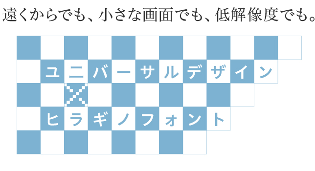 遠くからでも、小さな画面でも、低解像度でも。ユニバーサルデザイン×ヒラギノフォント