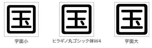 字面はやや大きめ