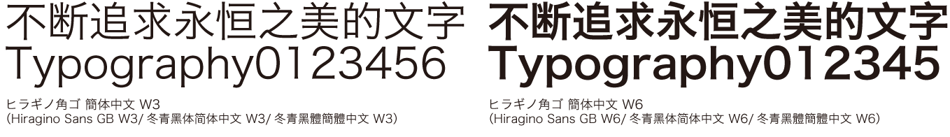 ヒラギノ角ゴ 簡体中文（GB18030-2000対応）：日本のフォントメーカーとして初めて、中国政府認証に準拠